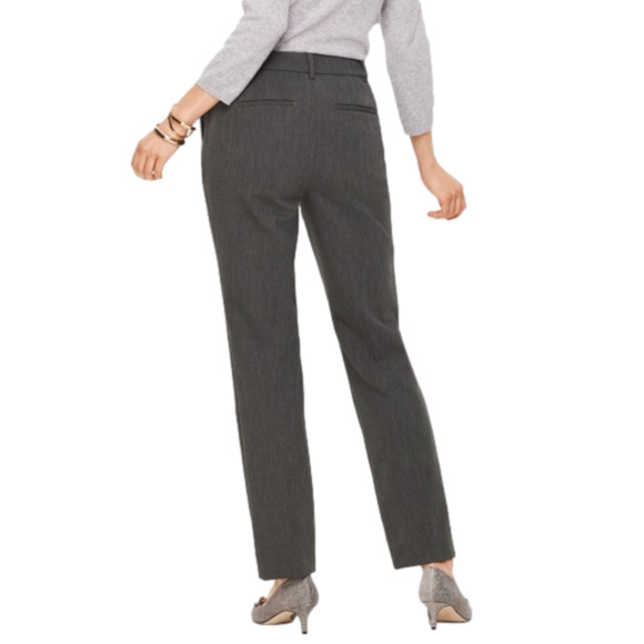 Talbots Womens Signature Pants 8P Gray Straight Leg Trouser Office Business - Picture 1 of 12